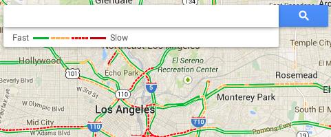 Google's traffic map legend.