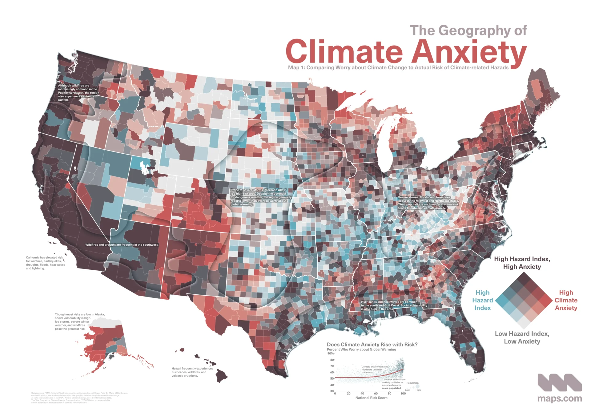 Bivariate map of US counties